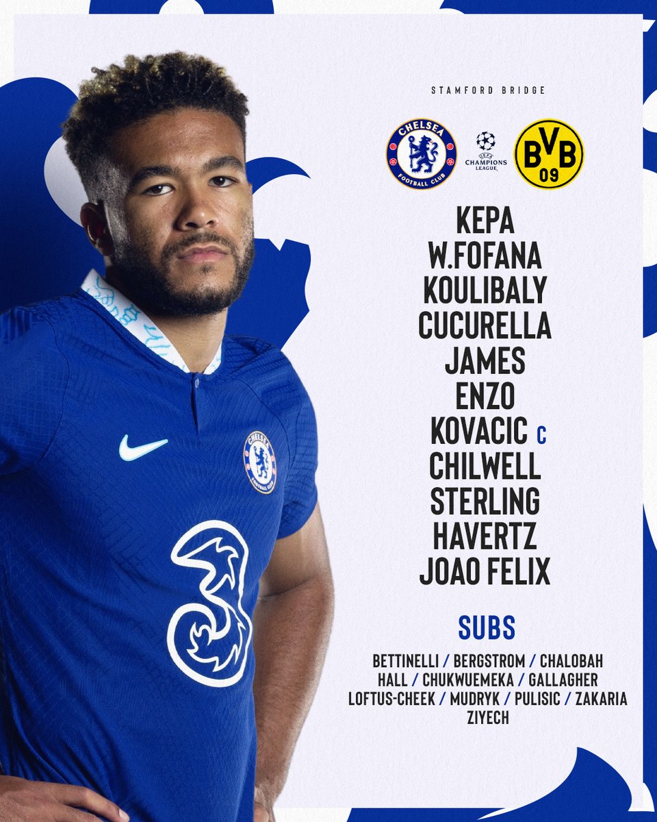 Your Chelsea side tonight! 🔵

#UCL