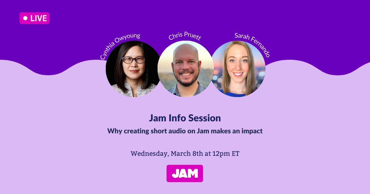 Join us on LinkedIn LIVE Wednesday for a behind-the-scenes look at how YOU have the power to create an impact with short-form audio—with special guest <a href="/CindyOwyoung/">Cindy Owyoung</a> and our Co-Founder and CTO @curthipster. Register → linkedin.com/video/event/ur…