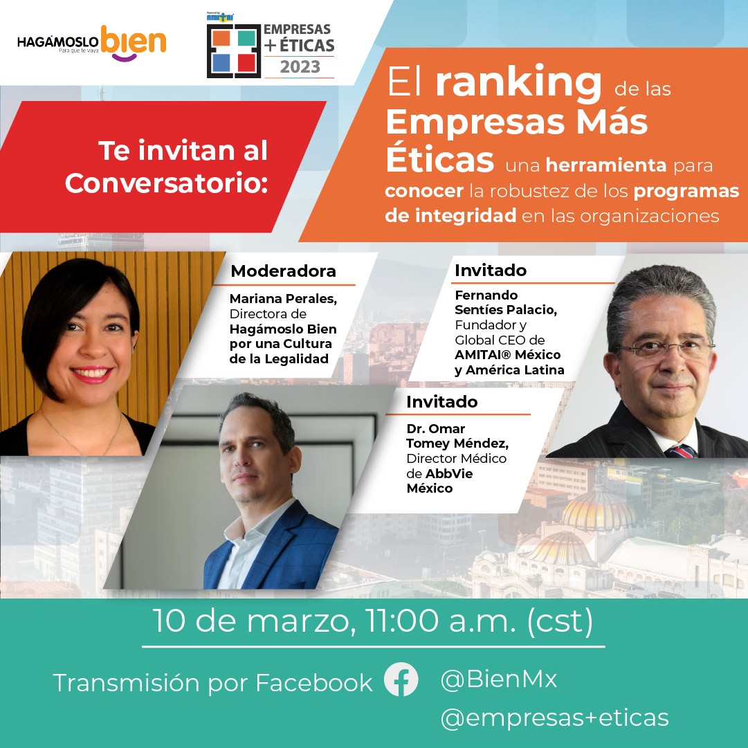 #SaveTheDate
Un programa de compliance es esencial para cualquier empresa que desee asegurar su cumplimiento legal y cultura ética, asi como mejorar su reputación. En este conversatorio exploramos como se puede mejorar tus áreas de oportunidad en tu programa de integridad.