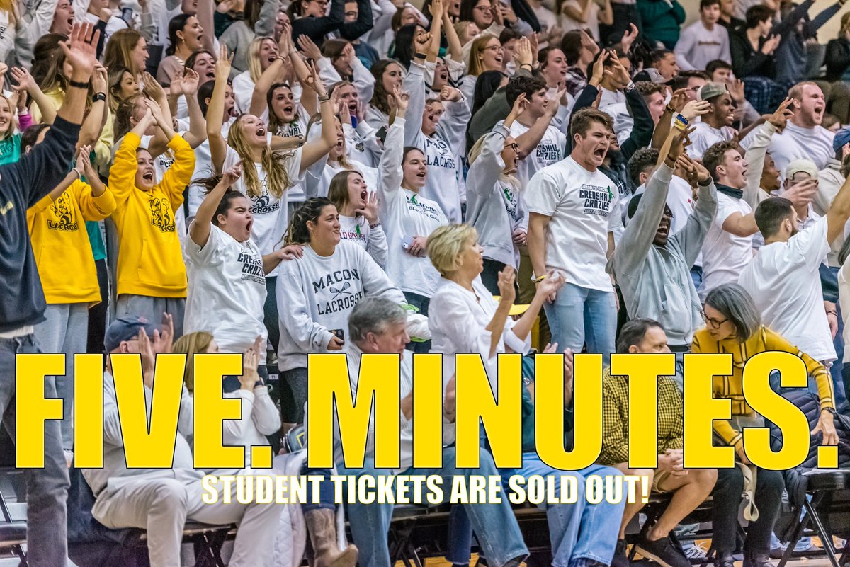 ARE YOU KIDDING ME?

Student Tickets Have Sold Out in FIVE. MINUTES. 

Crenshaw Crazies - It’s Time. 

#d3hoops <a href="/NCAADIII/">NCAA Division III</a> <a href="/RMCHoops/">Randolph-Macon Hoops</a>