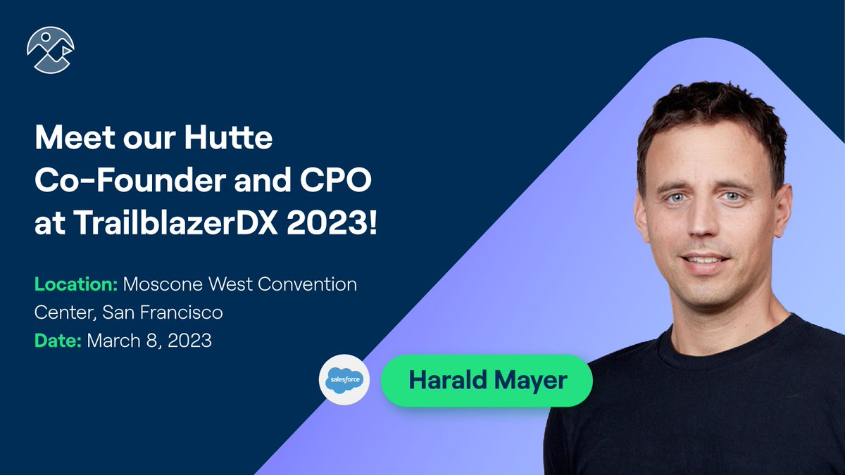Our Co-Founder and CPO at Hutte – Harald Mayer – will attend the Salesforce TrailblazerDX Developer Conference in San Francisco tomorrow.

Take advantage of the opportunity to meet the face behind the name – linkedin.com/in/harald-maye…!

#trailblazerdx23 #salesforce