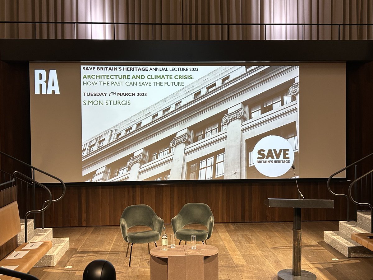 .⁦@SAVEBrit⁩ annual lecture this evening “Architecture and climate crisis: how the past can save the future”. The future of development is #retrofirst