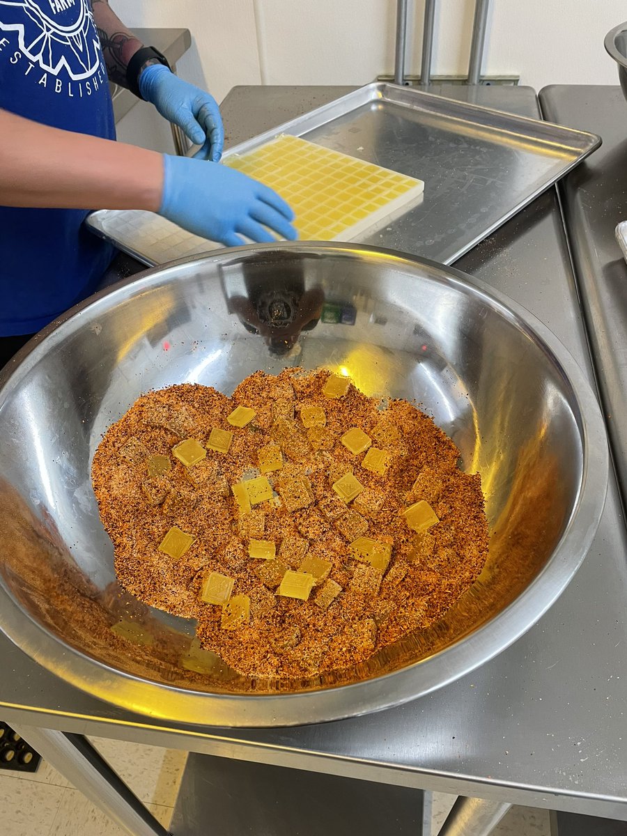 FarmCarver's tweet photo. In the kitchen making Piña Tajin Rosin Gummies, making me hungry. https://t.co/k84xI39DW2
