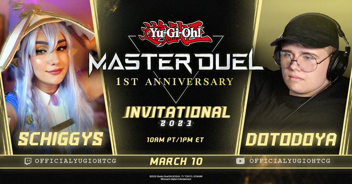 YGOMasterDuel's tweet image. Another clash of Master Duelists has been confirmed!

Don't miss @crystlabndce vs. @DotoDoya in the #YuGiOhMASTERDUEL 1st Anniversary Invitational!

Catch the dramatic matchup this Friday!
🔴 twitch.tv/officialyugioh…
▶️ youtube.com/user/OfficialY…