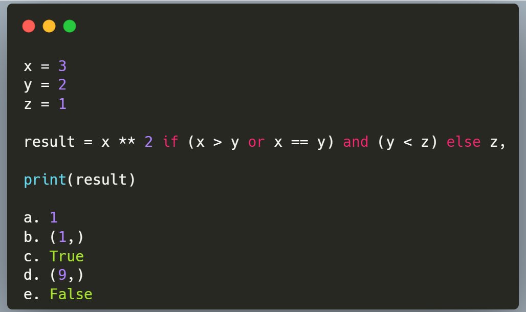 RealBenjizo's tweet photo. Python Question;

Can you figure this one out?

What is the output of this code, and why?🤔 https://t.co/vfhogcXYmy