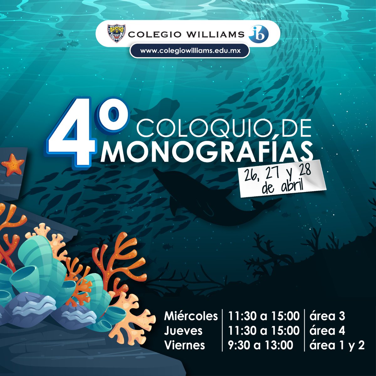 colegiowilliams's tweet photo. ✨ ¡Nos estamos preparando para vivir esta gran experiencia!

👉🏻 4º #ColoquiodeMonografías 26, 27 y 28 de abril.

#ColegioWilliams #ComunidadWilliams https://t.co/FC2eoWMa5B