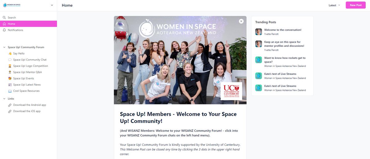 Women in Space Aotearoa New Zealand (WISANZ) is thrilled to announce that today 8 March, on #IWD2023, we have launched Space Up!: A club for high school students in Aotearoa! 💫🚀👩‍🚀