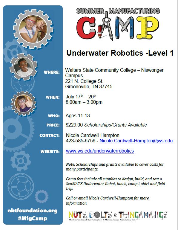 Interested in Robot camp for this summer? See flyer for more information.