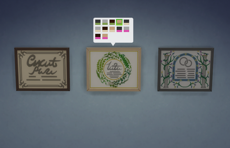 GrimSuruDoi's tweet photo. Married Sims now get a marriage certificate in Growing Together, which you can then customize from these three designs in a variety of frames!

Sims can request additional copies via the phone or computer!

Don't worry, these are all printed on recycled paper from real sequoias. https://t.co/ECdDbytXXg