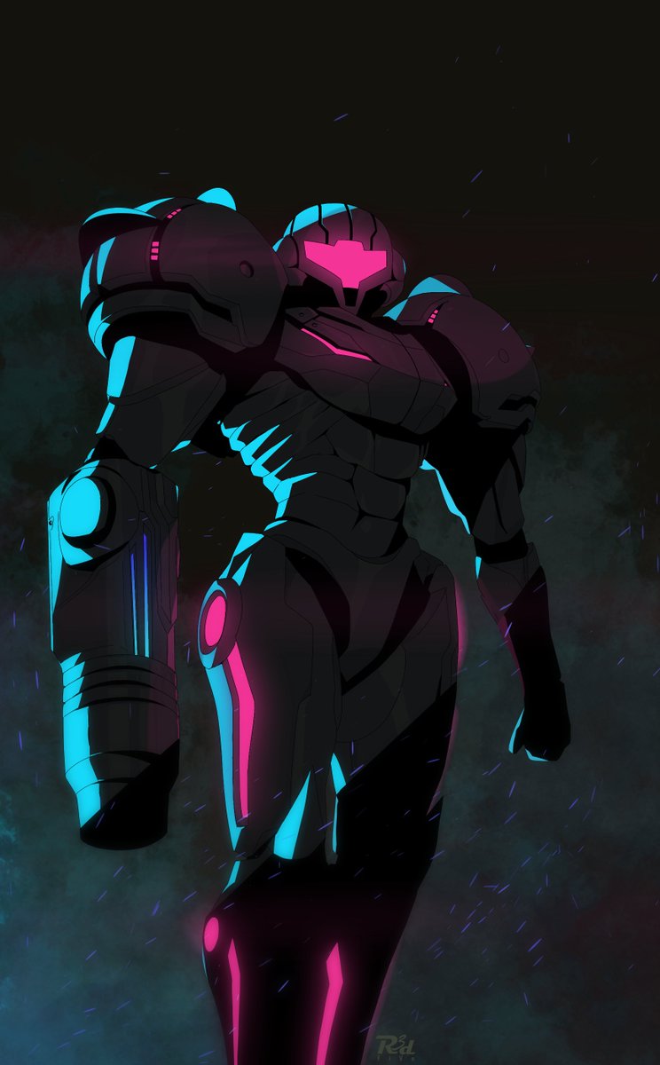 samus aran 1girl solo arm cannon power suit (metroid) helmet armor power armor  illustration images