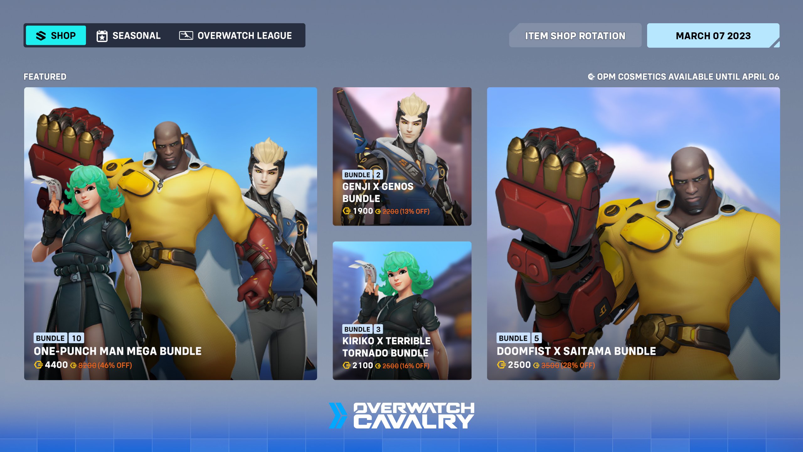 Overwatch Cavalry on X: &ldquo;🛍 #Overwatch2 x #OnePunchMan Item Shop 