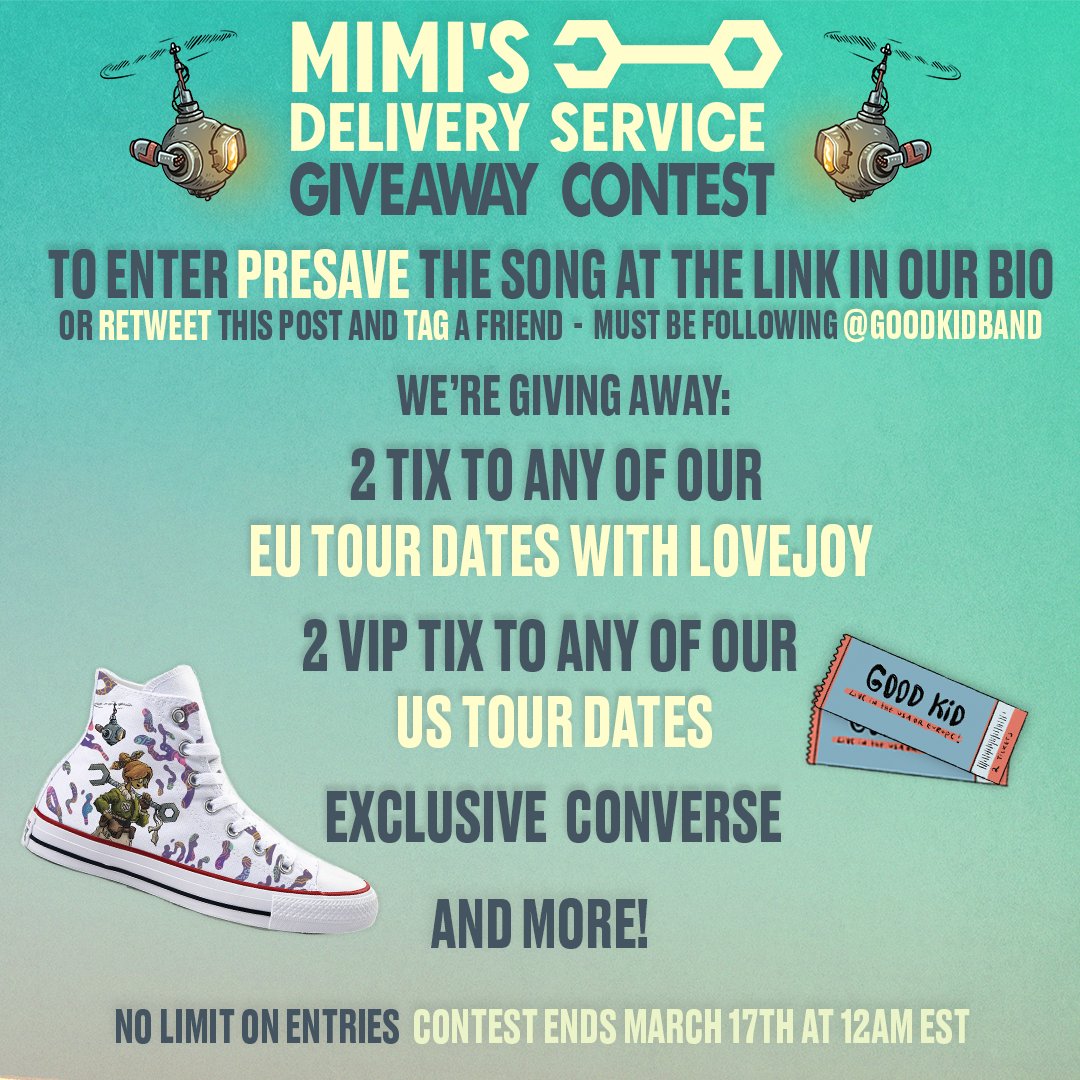 Good Kid on Twitter: "🚨CONTEST ALERT🚨 To celebrate the release of "Mimi's Delivery Service" coming out March 17th, we're doing A HUGE 🥳🎁 You could win 2 tickets to any our