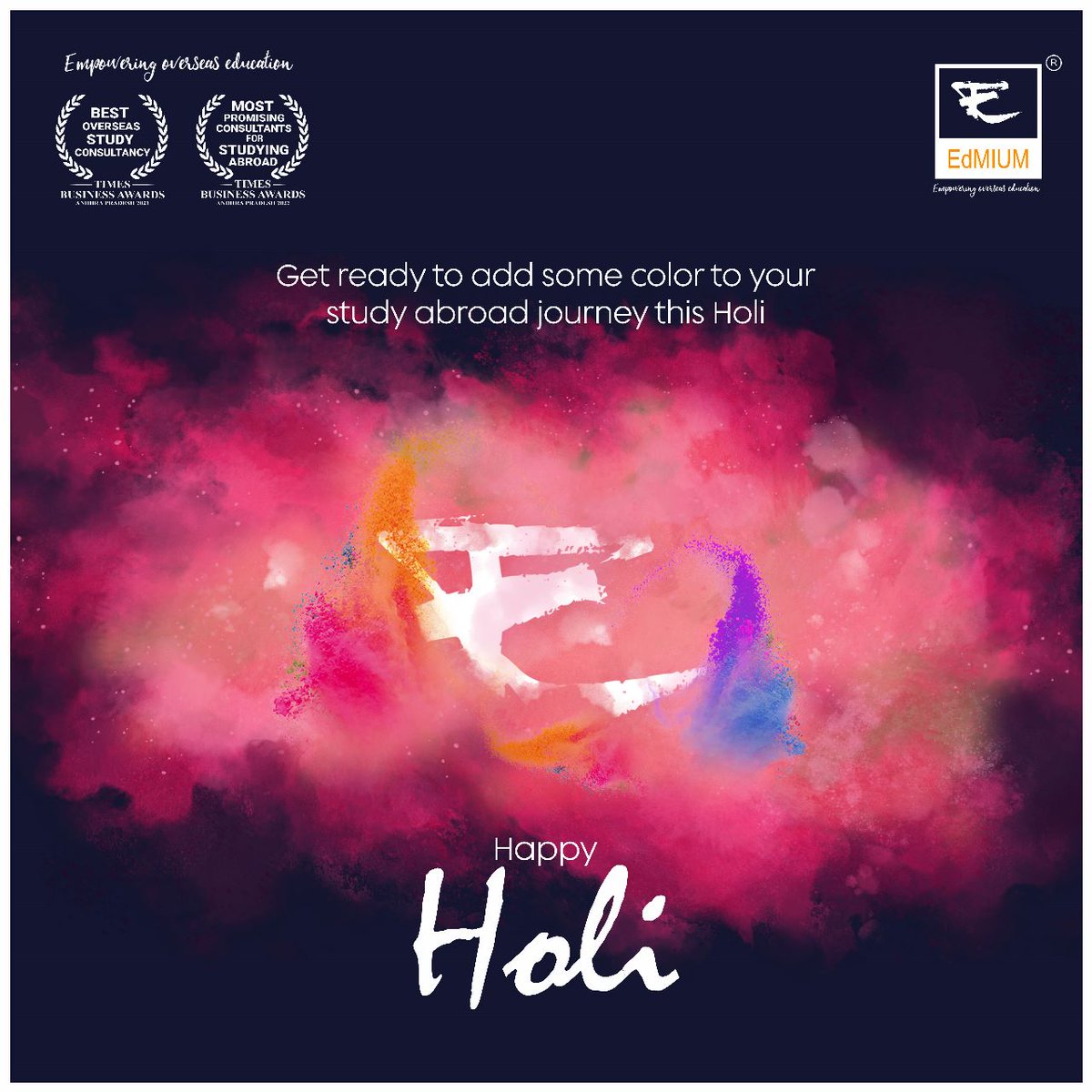 edmium's tweet photo. Get ready to add some color to your study abroad journey this Holi. Edmium wishes you all a Happy Holi!

Start Your Overseas Education Journey with US! Get your profile assessed and schedule a consultation with our Experts and Counselors.

👉Visit: https://t.co/1a8BbDUDTU https://t.co/xxG9rLfa9h