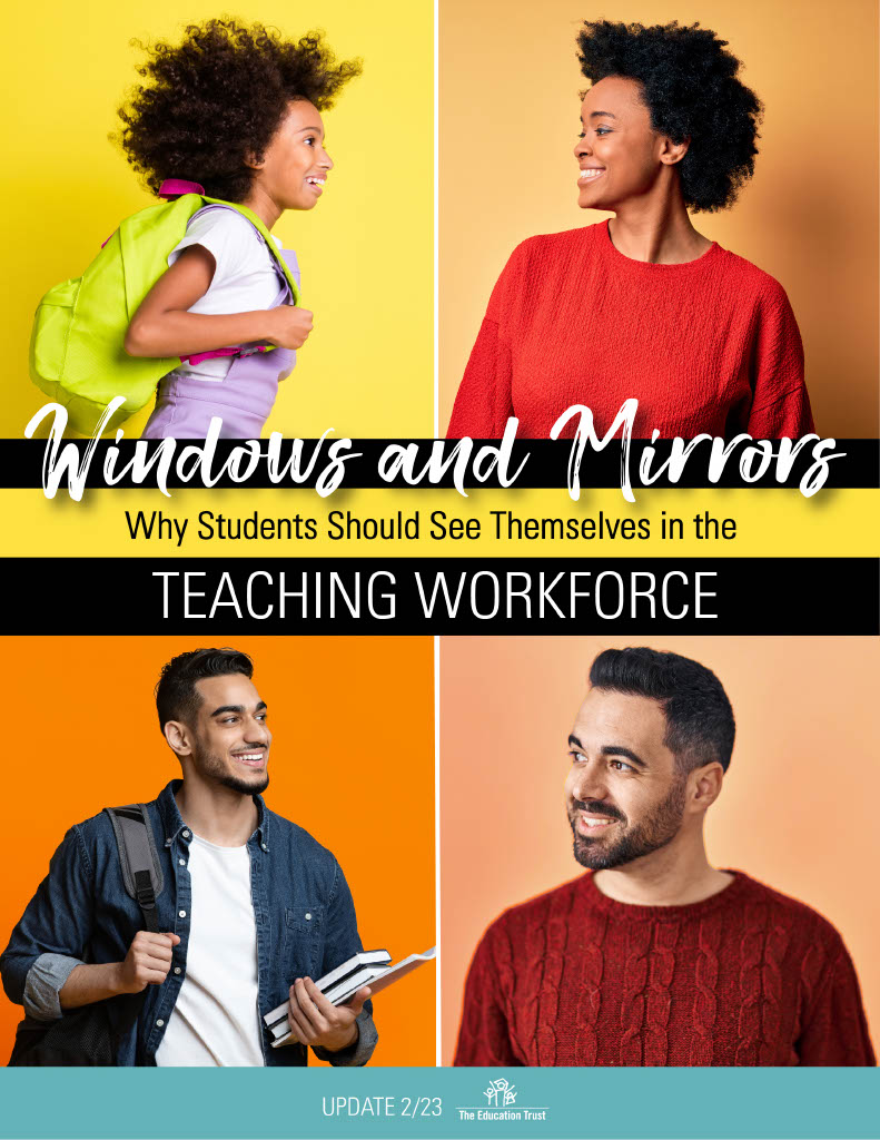 It is critical that students see themselves in their teachers. One of @EdTrust focus areas. Check out our quarterly update to see our recent research and advocacy work.  edtrust.org/ed-trust-updat…
#TeacherDiversity #WindowsandMirrors