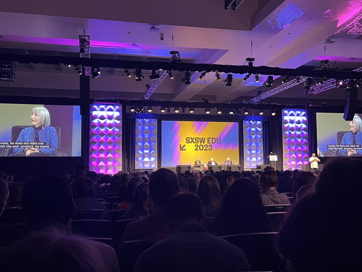 Loved starting my day at <a href="/SXSWEDU/">SXSW EDU</a> with this wonderful conversation between <a href="/L_willen/">Liz Willen</a>, Frank Gehry, and Doreen Gehry Nelson! The power of engaging students through design-based learning. 👏