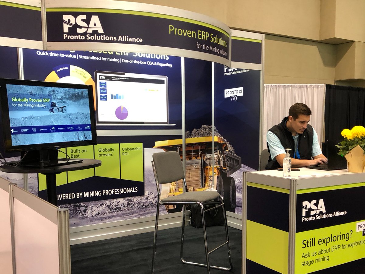 PSAerp's tweet photo. It's not too late to visit the PSA team at @the_PDAC Booth 6735N in the North Tradeshow Hall.  Ask us about Pronto Xi #erpsoftware's scalability, deep #mining functionality, out-of-the-box mining COA (plus reporting) and an unbeatable ROI.  
#PDAC2023 #PDAC #miningsoftware https://t.co/VdlEJBzsT7