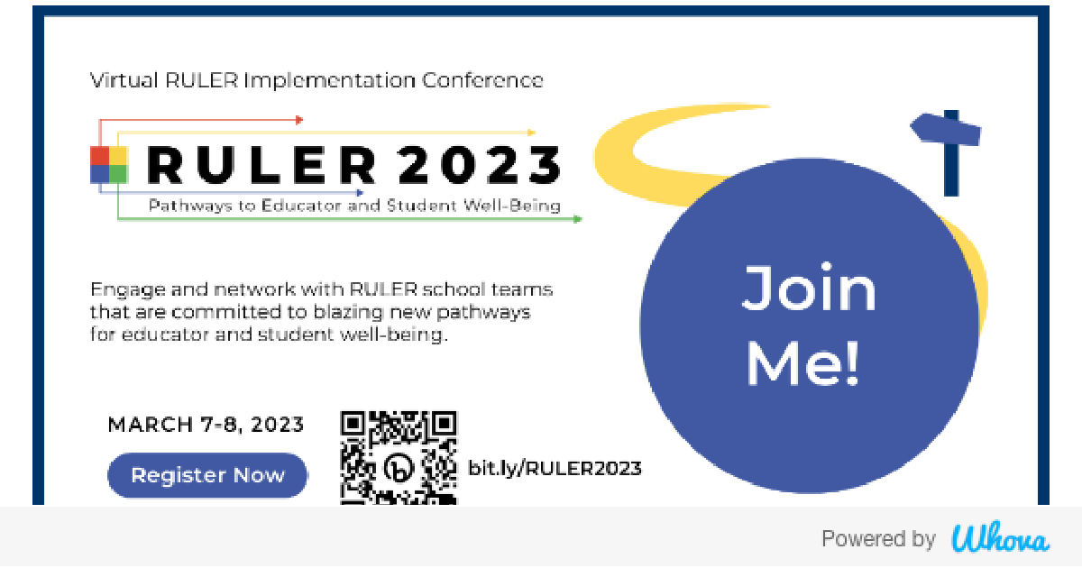 Hi! I'm attending RULER 2023: Pathways to Educator and Student Well-Being. Let's start connecting with each other now. whova.com/whova-event-ap… #RULER2023