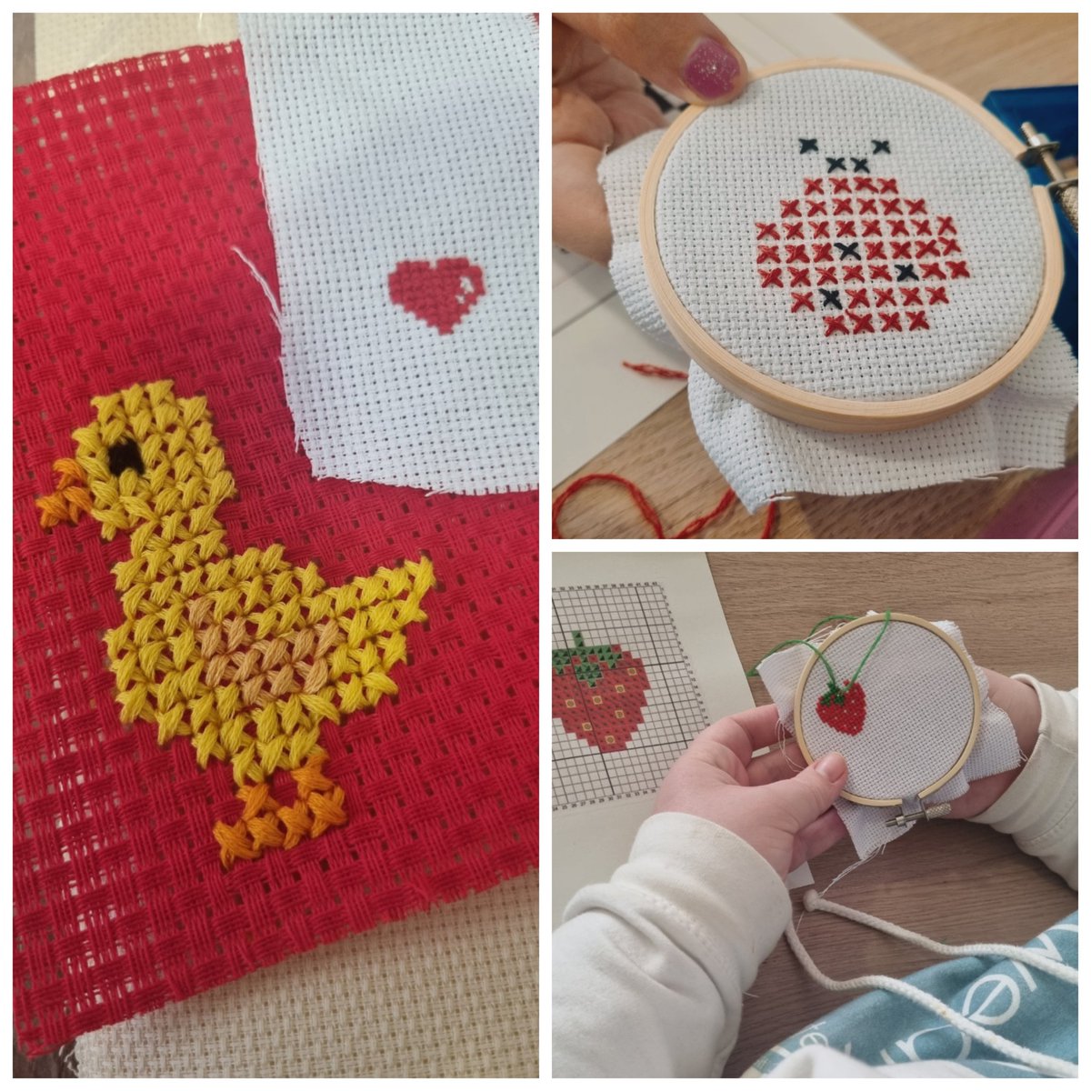 Some first time stitichers trying something new and creating some really beautiful work 🐤❤️🐞🍓 thanks <a href="/Raising_Health_/">Raising Health</a> for continuing to provide funding for therapeutic activities for our wonderfully talented patients!

@BradgateUnit <a href="/LPT_Activities/">LPT Meaningful Activities</a> @LPTChair