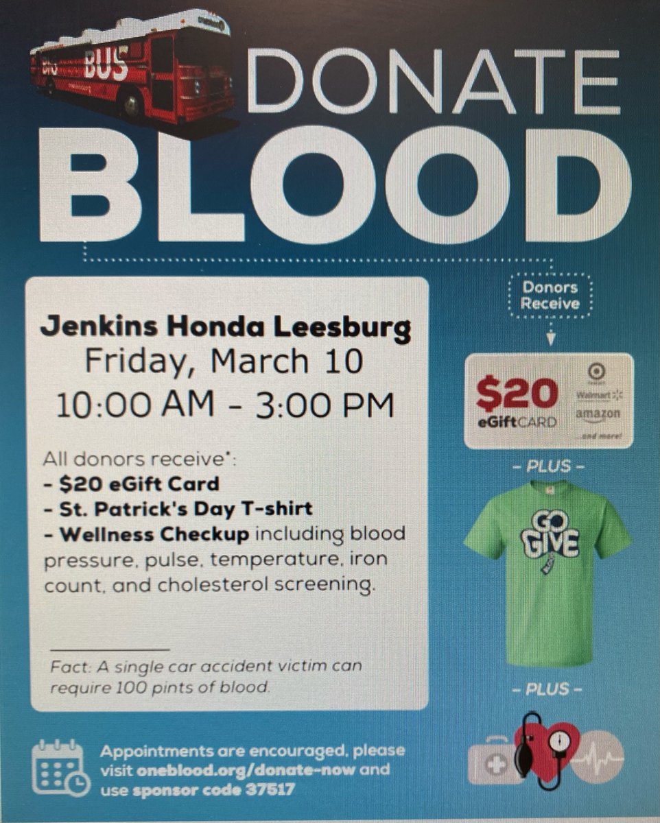 Donate to save lives and check out our inventory all in the same place this Friday #donate #SaveLives #bigredbus #jenkins #Honda
