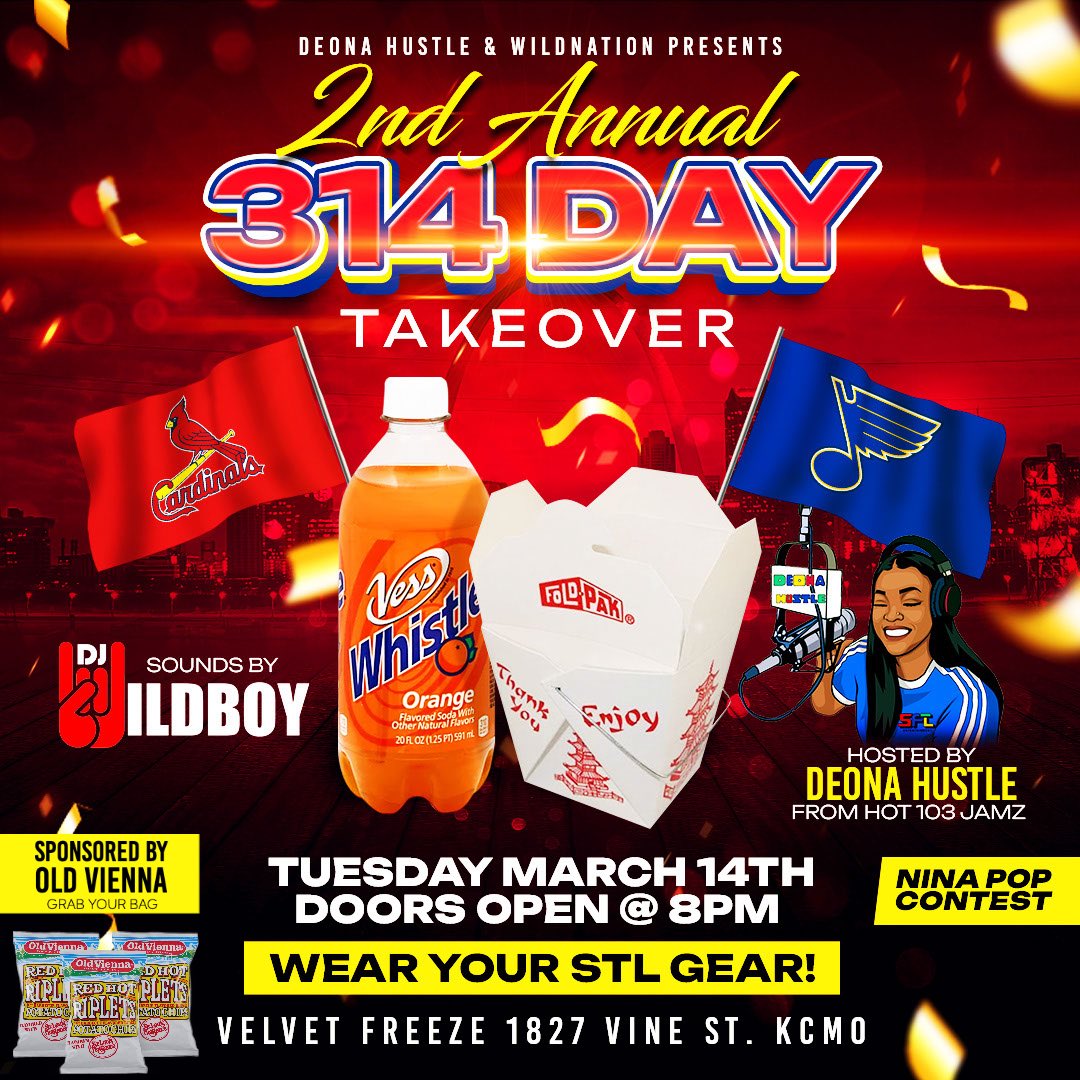 DeonaHuSTLe's tweet photo. We’re excited to announce @OldViennaLLC as Official Sponsors for The 314 Day Takeover🥳

Next Tuesday | Grab your bag of Red Hot Ripplets🔥#314DayTakover 

More announcements otw.. https://t.co/5pNtsAbxFE