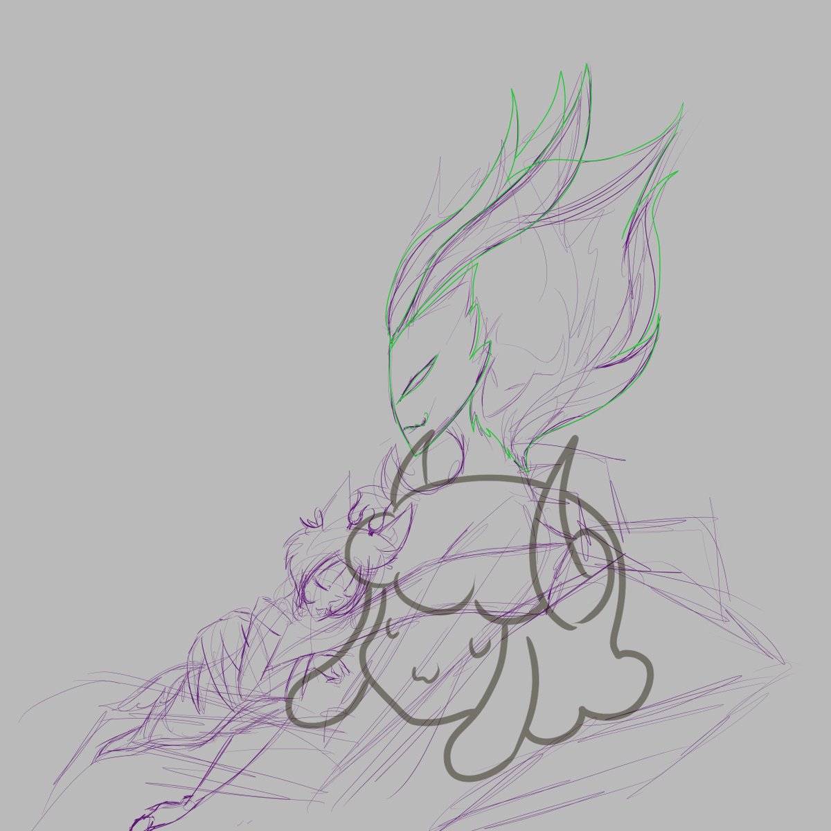 Sheepsies_Maki's tweet photo. A wip! amongst my see of wips! more #RadioLust #AlastorxAsmodeus https://t.co/IG5QmEykNH