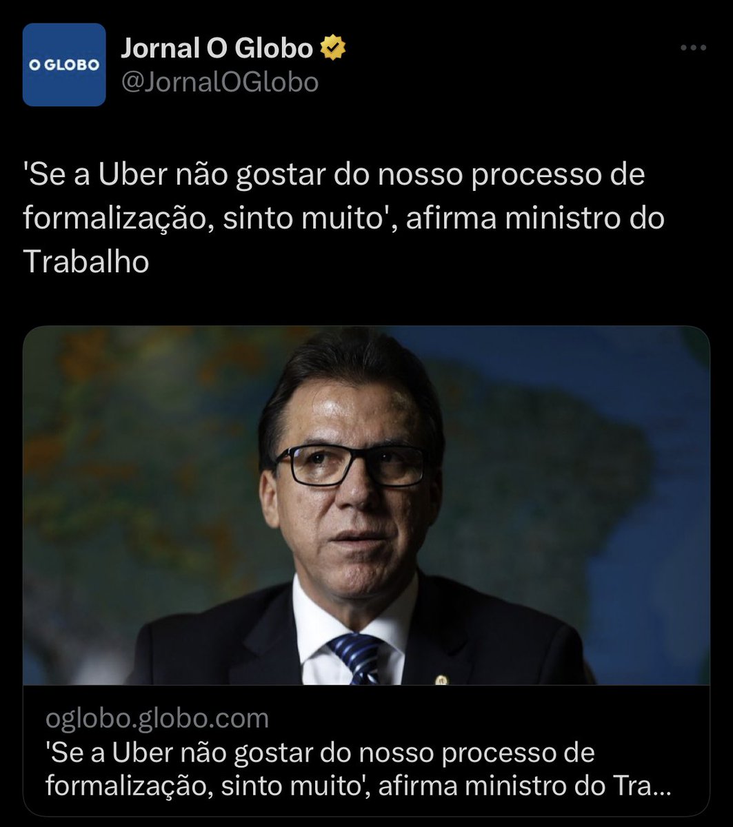 rodrigoluisvelo's tweet photo. Se a Uber não gostar, poderemos em 24 horas criar um aplicativo NACIONAL para substituí-la. Temos muita gente preparada para isso. https://t.co/w0uT8QSWo3