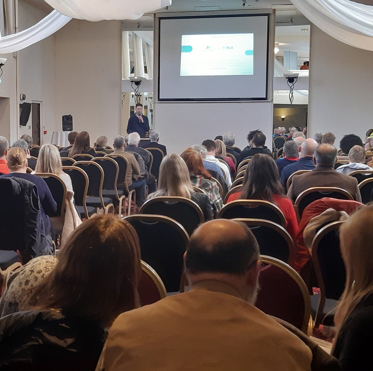 Fantastic to have James Donohue, partnerships director at NRLA partner <a href="/MovewiseProp/">Movewise</a> here at our first On Tour event in #Leeds, discussing how Movewise can help #landlords in the room when it comes to property sales, including selling to a tenant in situ and selling at auctions.