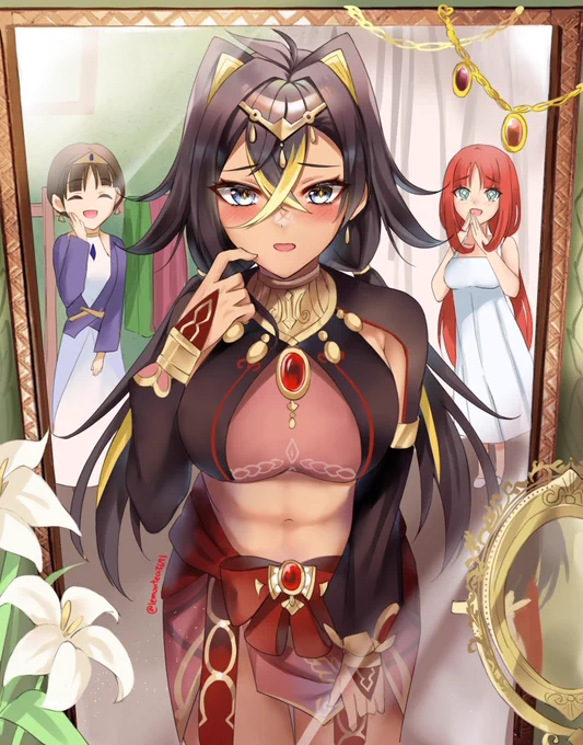 ディシア「ニィロウの服があたしに似合うわけないだろう…///」#Dehya #原神 #GenshinImpact 