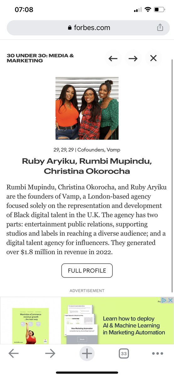 ChristinaOk's tweet photo. So we made the @Forbes 30 under 30 list  @vampuk_ 🎉🙏🏾 https://t.co/VrYKOOMxOk
