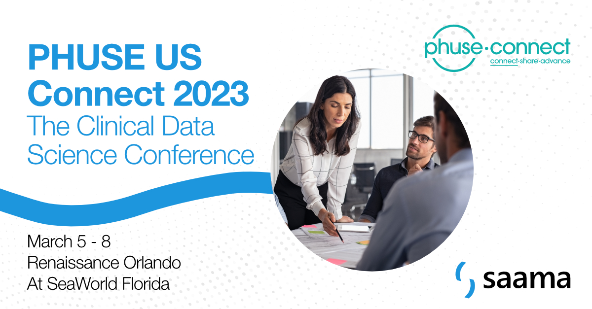 saamatechinc's tweet image. If you’re at PHUSE US Connect 2023 &amp;amp; haven’t met with Team @saamatechinc yet — stop by &amp;amp; say “hi!”

We’re at Booth #42, just outside the exhibit hall. Happy to share how we’re accelerating clinical trials with #AI &amp;amp; #ML.

#ClinTech #ClinicalOperations #ClinicalTrials #PHUSE2023