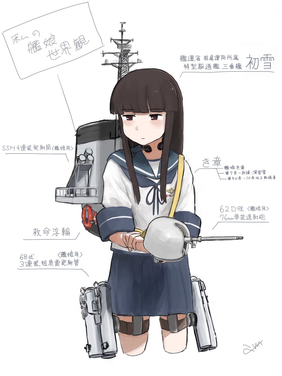 fubuki (kancolle) 1girl sailor collar black hair sidelocks blue sailor collar school uniform short ponytail  illustration images