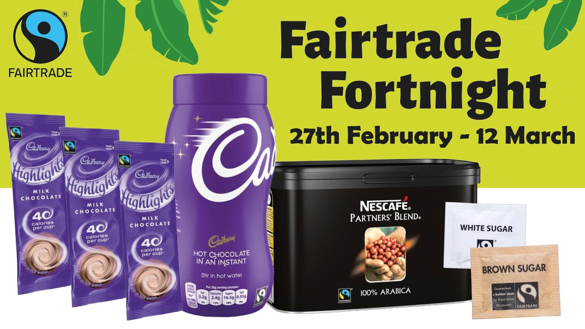 Have you considered the switch to Fairtrade? Fairtrade products support producers with fairer pay, to help save the future of some of our favourite foods and drinks. #FairtradeFortnight #Fairtrade #ItsWhatWeDo #MakingADifference #FairTradeCoffee