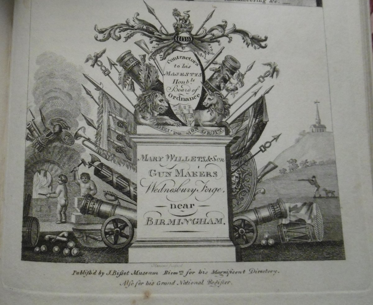 5thLackey's tweet photo. #InternationalWomensDay2023  #Advertisement for #MaryWilletsandSon #GunMakers from #APoeticSurveyAroundBirmingham by #JBisset 1799(?) In reality a trade directory of the manufactories in and around #Birmingham https://t.co/GFb23UOtZv