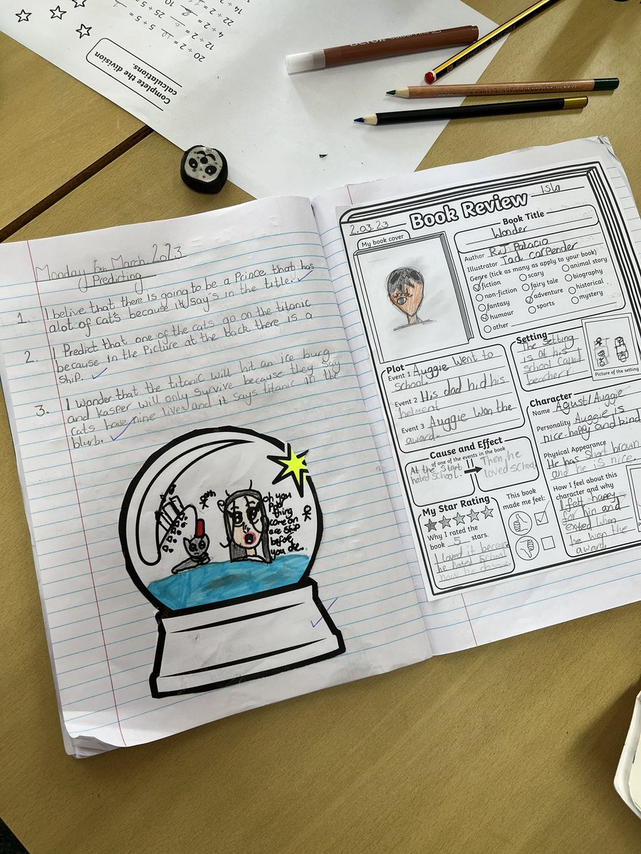 MissCockburnP54's tweet photo. Yesterday in reading we practiced using our predicting skills to predict what we think is going to happen in our new reading books using the story title, illustration and blurb, amazing work from all learners! @DeansPrimary https://t.co/RDrG5f7mDO