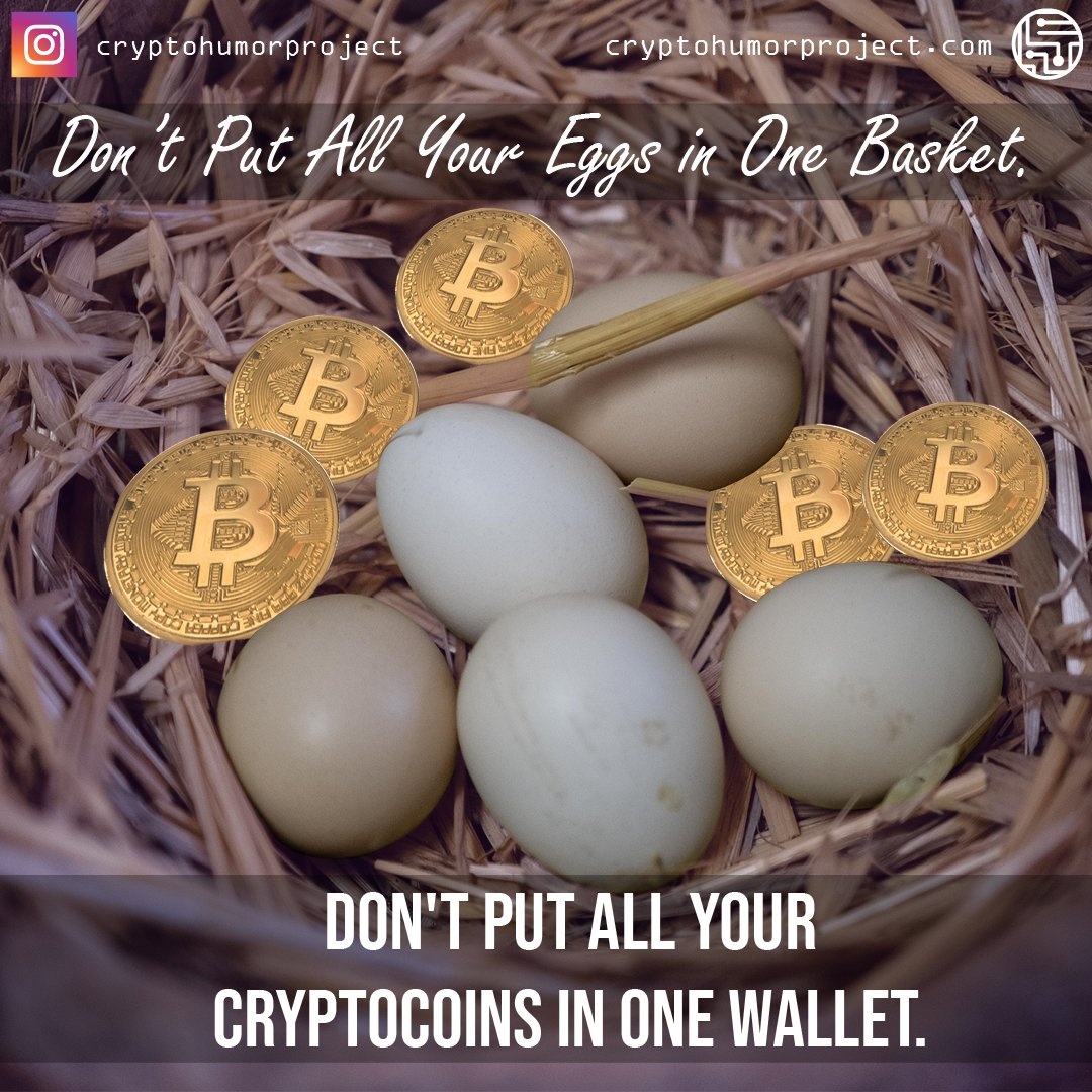 humor_crypto's tweet photo. It is a sound security tip that not an investor should keep her/his investment stored in different wallets and even wallet types. For example, storing in both cold hardware wallet and in different exchanges. 
#security #cryptocurrencies #wallet #storage #investing https://t.co/Ww96kqty7p