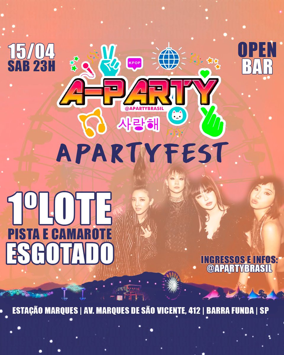 apartybrasil's tweet photo. E em menos de 24 horas os ingressos do nosso 1º lote, tanto pista como camarote se esgotaram!
Agora corre, que o 2ºLOTE já está liberado. Se joga no link:
https://t.co/jp5D8JB1mO
#blackpink #kpop #kpopparty #openbar #apartybrasil #2ne1 #aespa #bibi #jacksonwang #kpopper https://t.co/NhaoqVpd2j