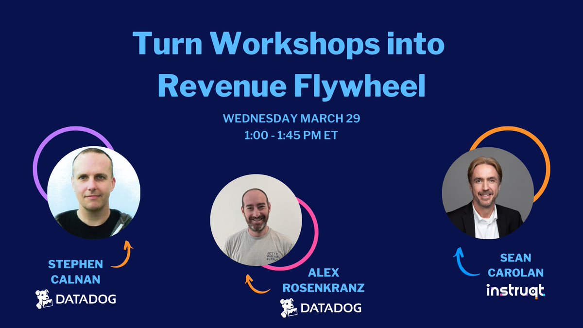 instruqt's tweet photo. Live conferences are back with a vengeance; your attendees want the best experiences ever! It’s time to take workshops to the next level. Join two experts from @datadoghq as they share their recipes for workshop success! Get tips you can easily replicate-https://t.co/E3RFbH3gOL https://t.co/iGFwTr7nzM