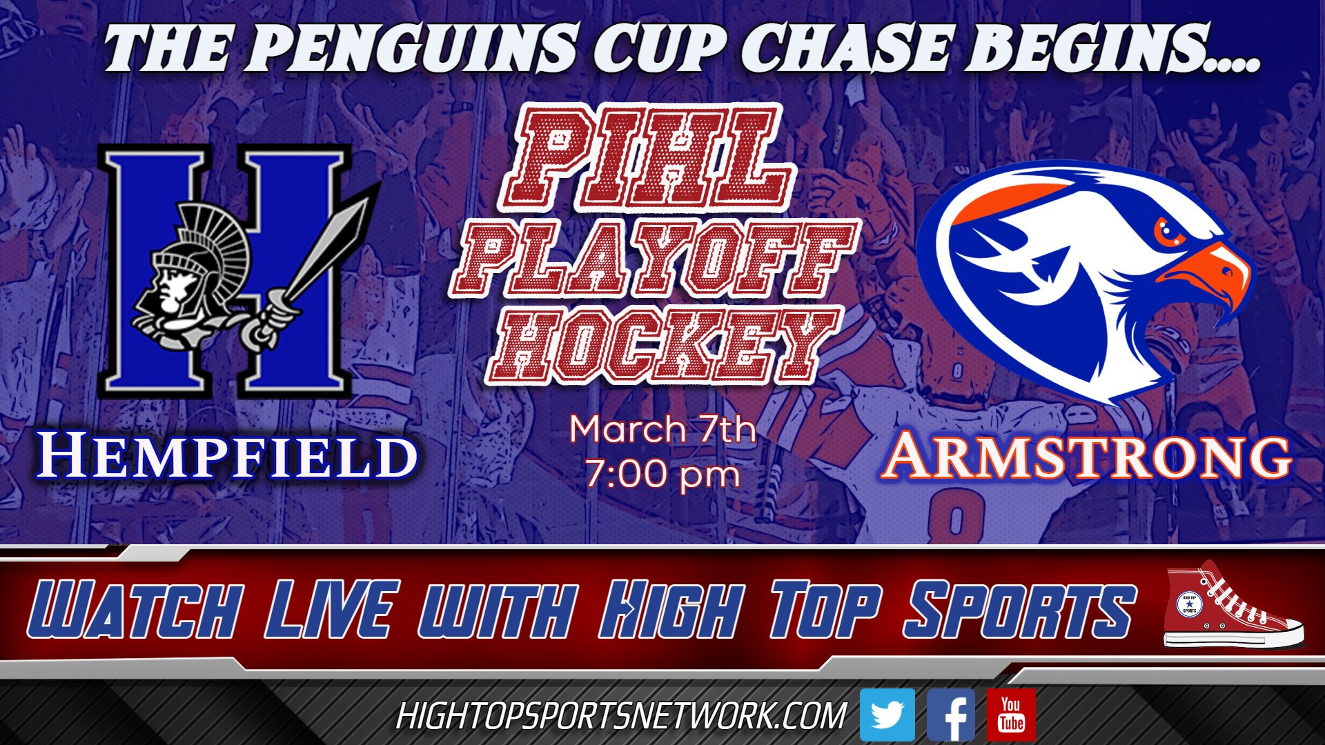High Top Sports Network on Twitter: "Today's Broadcast Schedule🏒 PIHL Class AA Hockey Playoffs