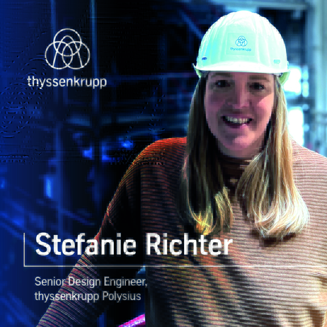 thyssenkrupp_en's tweet photo. Her heart beats for huge machines – Stefanie Richter is a Senior Design Engineer at #thyssenkrupp Polysius and brings #largeplants and machines from paper to the construction site. 🚧 Read more about her passion: https://t.co/78HKYjPfdX https://t.co/tSZ7y80d07