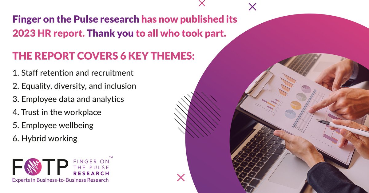 FotpResearch's tweet photo. Finger on the Pulse Research has now published its 2023 #HR Pulse #survey report. 

We’re pleased to announce that we received strong support for the survey from 262 respondents working in the HR teams.  

 For a link to read our Executive Summary: https://t.co/dBtFScCIOO. https://t.co/3Ew62eRtRi