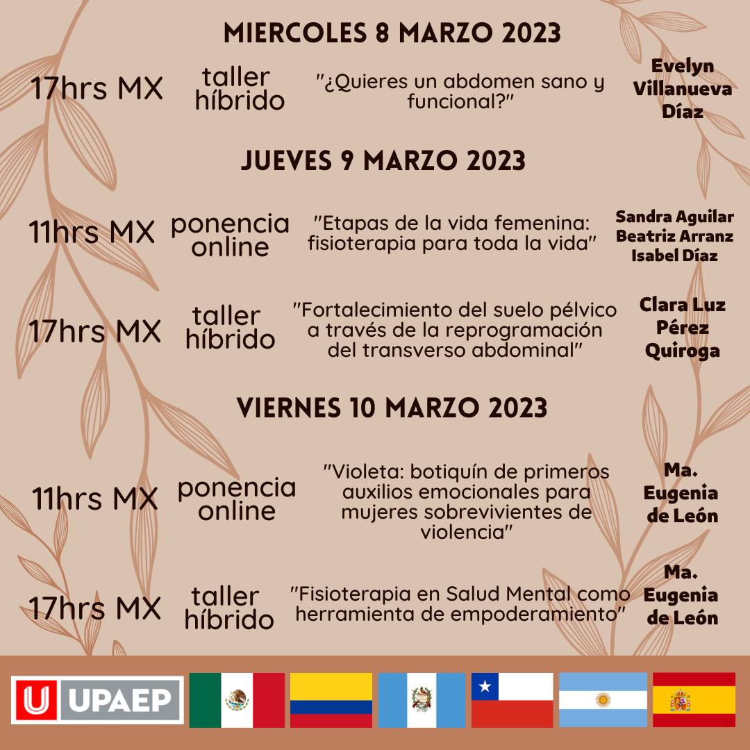 Gracias de❤️por la invitación a la 3ª Semana Internacional de #Fisioterapia en Salud Femenina, organizada por la <a href="/UPAEP/">UPAEP</a> en esta semana tan importante. Las profesoras del grado de Fisioterapia en <a href="/LaSalleSaludUAM/">La Salle Facultad Salud</a> participaremos el jueves con una ponencia online #ParaTodaLaVida