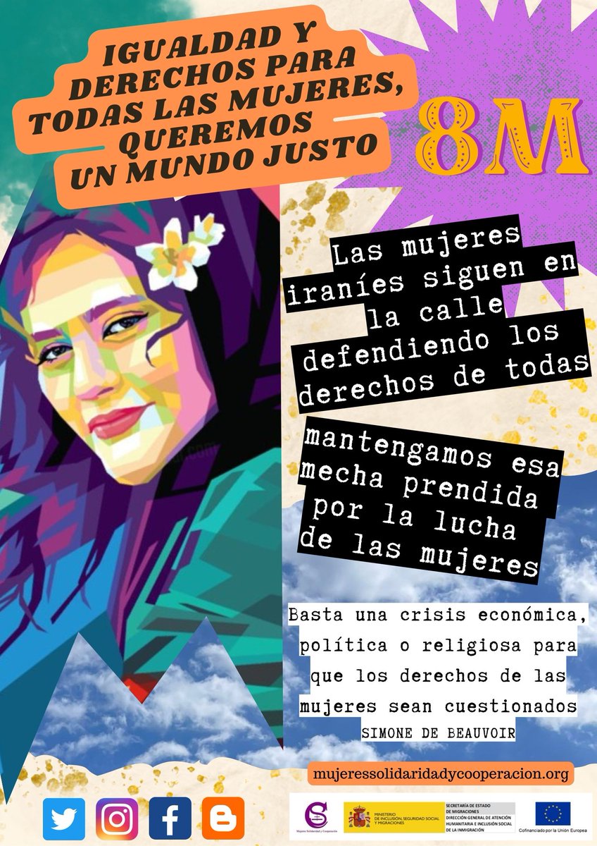 Este #8marzo, Mujeres y hombres podemos tener un mundo más justo e igualitario, por eso defendemos nuestros derechos en las calles, desde la lucha feminista más allá de las fronteras #8marzo #IranRevolution