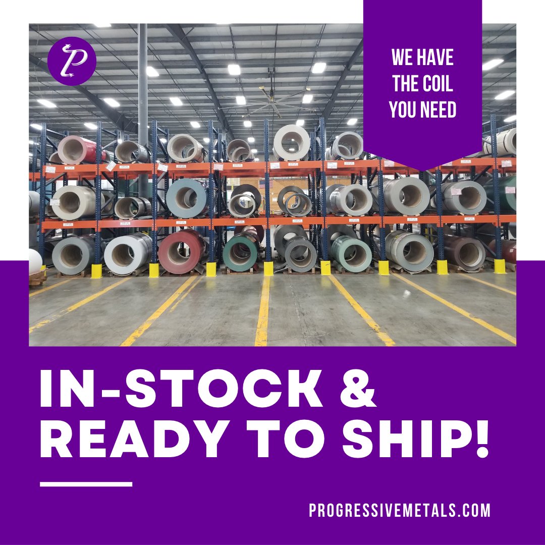 Get the job done with the help of Progressive Metals - we have all the coils you need in stock and ready to go! Contact us now to learn more.
bit.ly/3wVzTjc  

#ProgressiveMetals #StockCoil #MetalCoil #24Gauge #26Gauge #28Gauge #LightGauge #Steel #RollFormer #RollForming