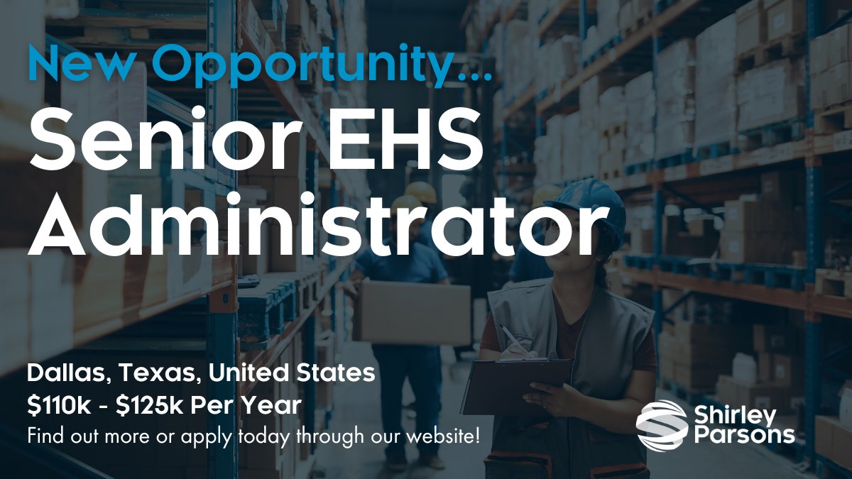We are currently working with a leading global distribution company who are looking for a Senior EHS Administrator to oversee its EHS program for multiple distribution and warehouse locations across North America. 

Apply here: bit.ly/3JiQ2GK

#jobs #vacancy