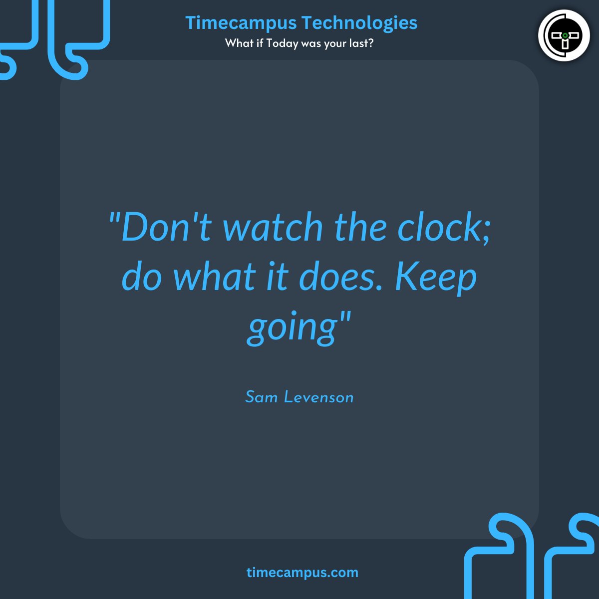 timecampus's tweet photo. "Don't watch the clock; do what it does. Keep going" - Sam Levenson

Want to take control of your time and learn how you can make the most of every minute?

Get in touch with us at https://t.co/vMR4P39IgE https://t.co/EoOf0zQbN9