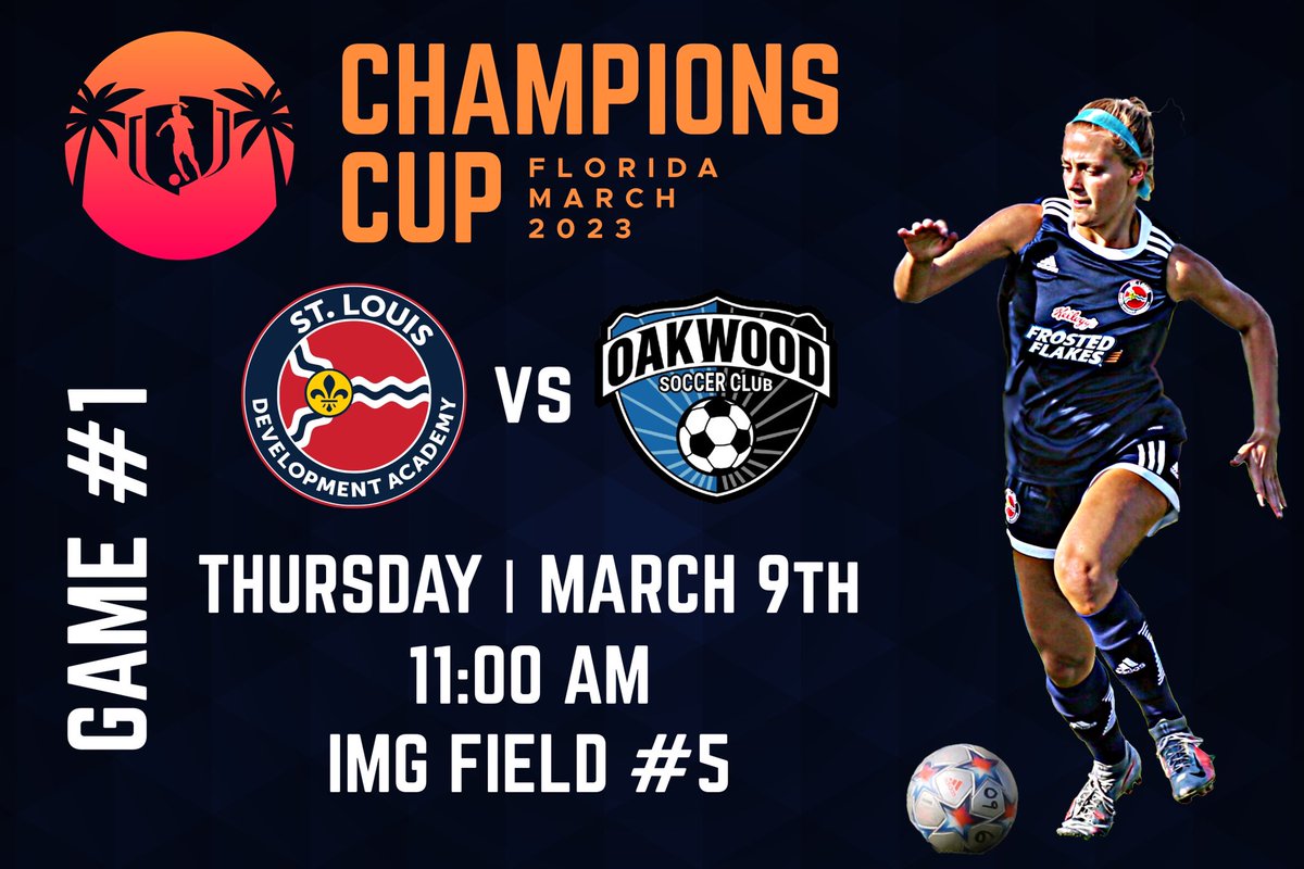 🚨2 days until kickoff!! 🚨 I can’t wait to compete in the Girls Academy Champions Cup playoffs at IMG Academy. @GAcademyLeague @ImYouthSoccer @STLDevAcademy @06Sporting
