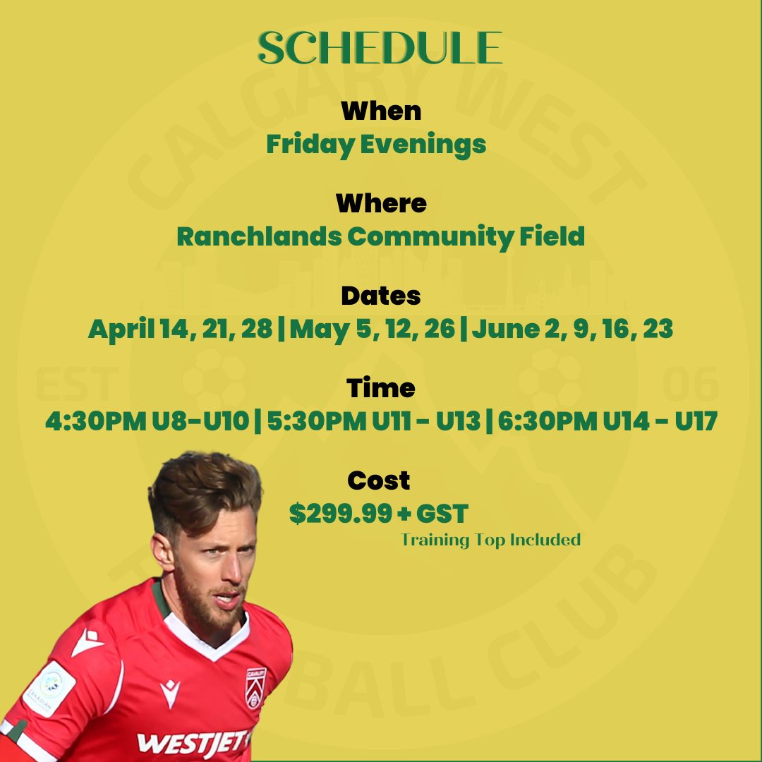 CalgaryWest_SC's tweet photo. 📣 JOGA BONITO SKILLS PROGRAM!📣 We are excited to announce a Brazilian skills program that is OPEN TO ALL PLAYERS around #YYC. Learn new skills from @cplcavalryfc Head of Recruitment &amp; Player Development @oliverminatel &amp; improve performance

Register at: https://t.co/ldf8El5n6d https://t.co/dELF5QhtWx