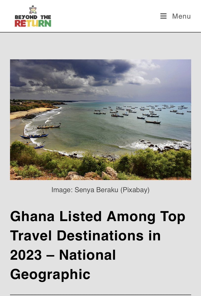 @NatGeo named Ghana as one of the top destinations to visit in 2023. 

Always on the map. 

#VisitGhana2023 🇬🇭