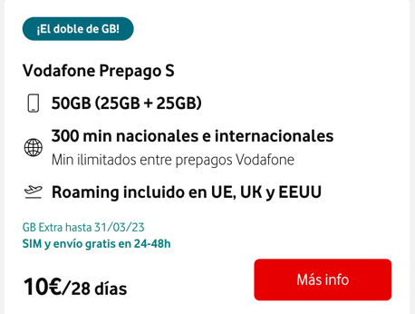 Alguma explicação por que é que 1GB de dados móveis é mais caro que 50GB em Espanha 
<a href="/VodafonePT/">Vodafone Portugal</a>?