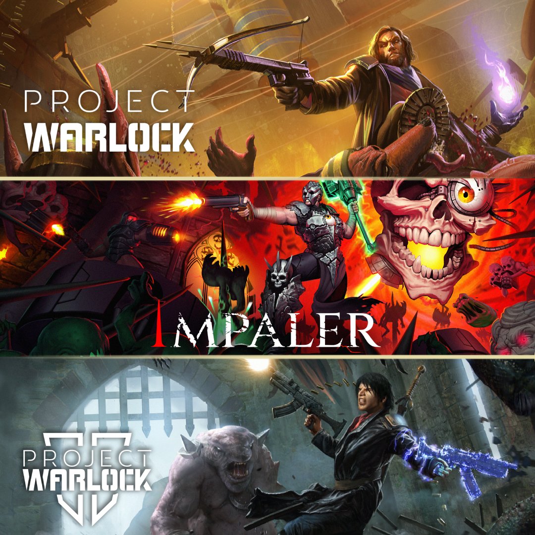 Triple the fun with the Triple Threat Bundle! 
Get Project Warlock, Impaler and Project Warlock II in one pack on Steam now! 

🔗: cutt.ly/M8DnOGV 

#gaming #indiegames #bundle